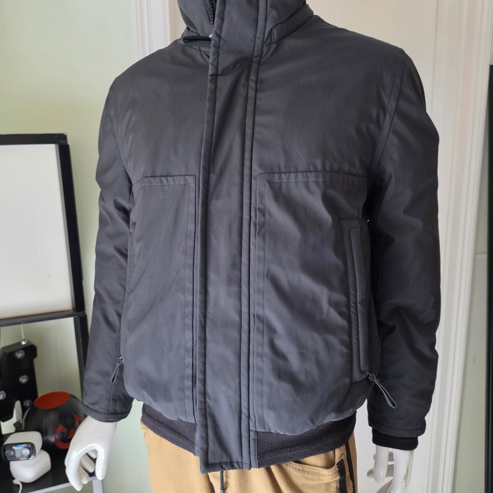 Andrew Marc Mens Black Insulated Bomber Jacket High Neck Zip Up Coat